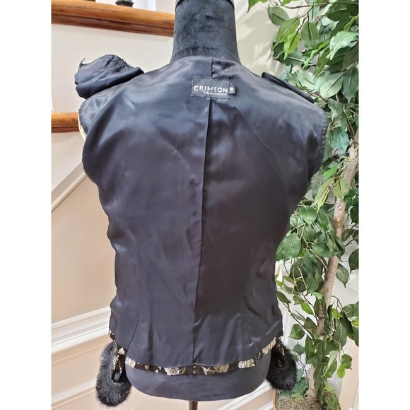 Crimson by Lawrence Kurtz Black Floral Long Sleeve Buttons Front Jacket Blazer 6 - Picture 8 of 12